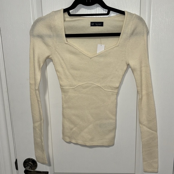 GAP Sweetheart Corset Sweater, stretchable, shirt, top, knit - Picture 1 of 7